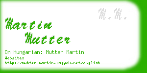 martin mutter business card